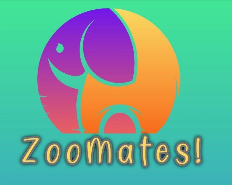 ZooMates logo: colorful elephant design.
