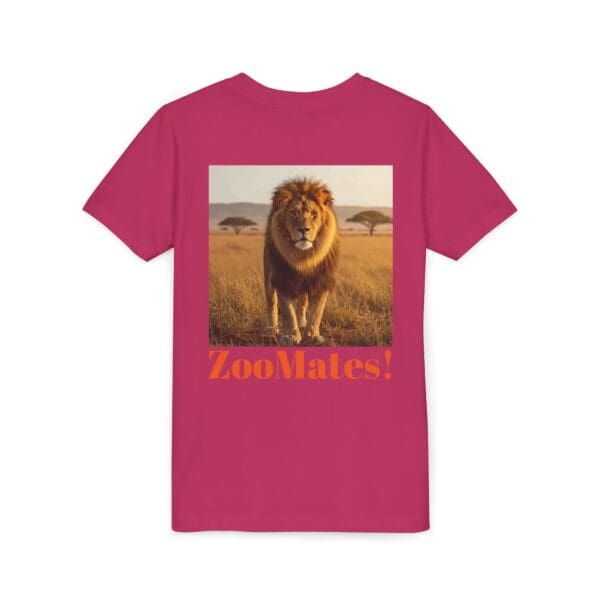 Youth Short Sleeve Tee - ZooMates! Large Lion Design - Image 32