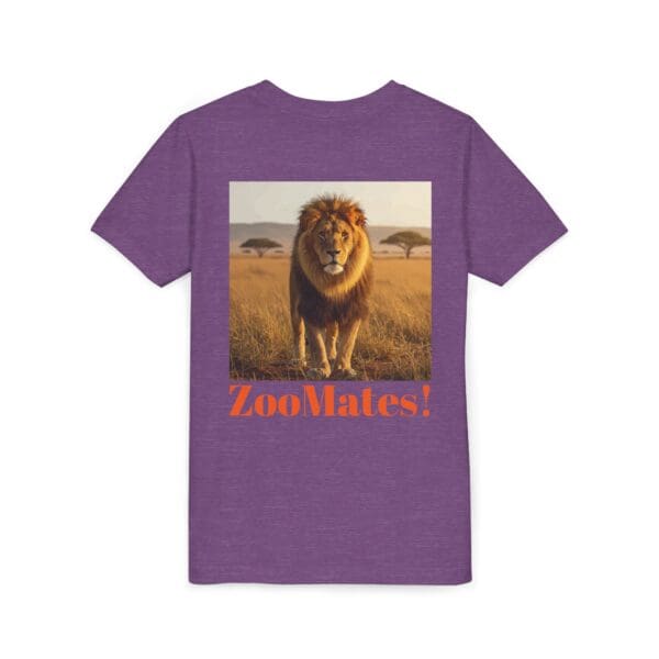 Youth Short Sleeve Tee - ZooMates! Large Lion Design - Image 28