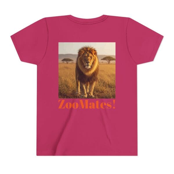 Youth Short Sleeve Tee - ZooMates! Large Lion Design - Image 30