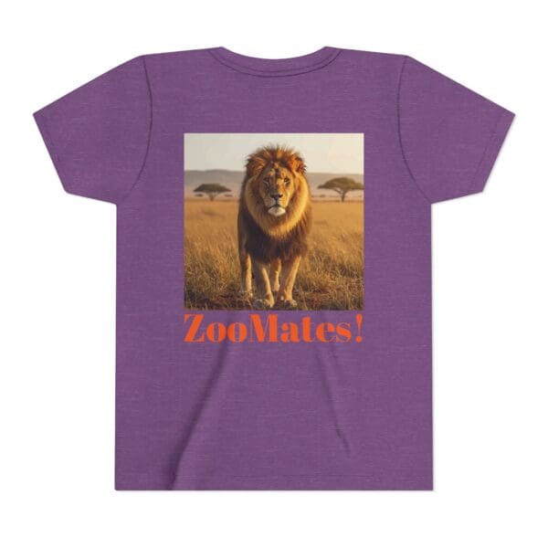 Youth Short Sleeve Tee - ZooMates! Large Lion Design - Image 26