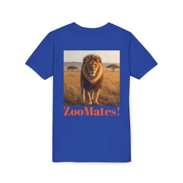 Youth Short Sleeve Tee - ZooMates! Large Lion Design - Image 24