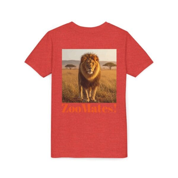 Youth Short Sleeve Tee - ZooMates! Large Lion Design - Image 44