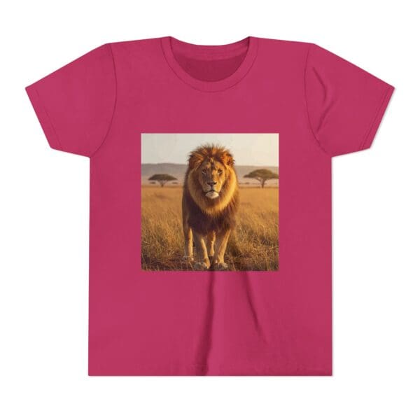 Youth Short Sleeve Tee - ZooMates! Large Lion Design - Image 29
