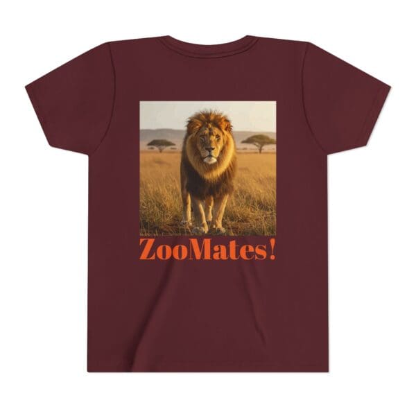 Youth Short Sleeve Tee - ZooMates! Large Lion Design - Image 34