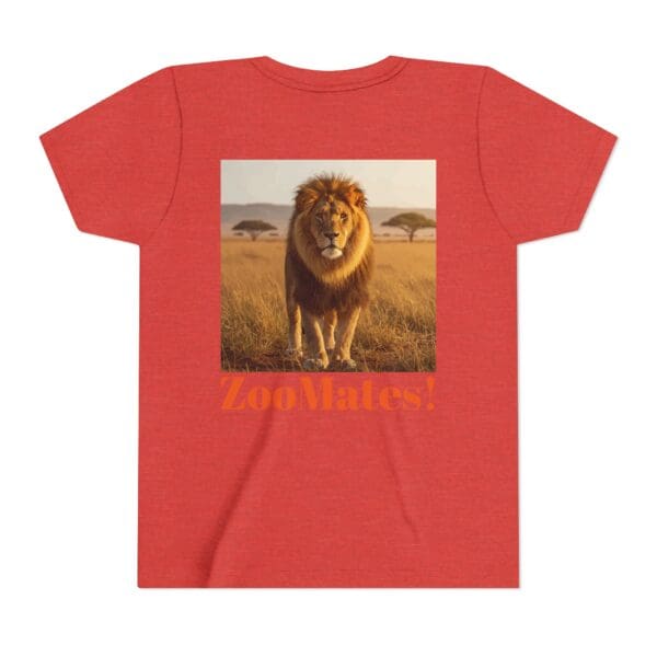 Youth Short Sleeve Tee - ZooMates! Large Lion Design - Image 42