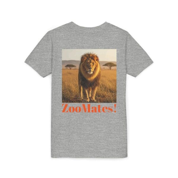 Youth Short Sleeve Tee - ZooMates! Large Lion Design - Image 4