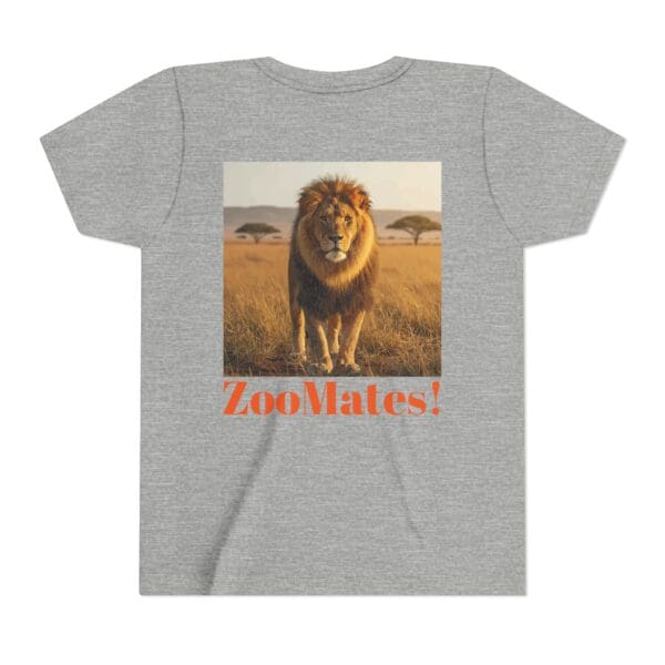 Youth Short Sleeve Tee - ZooMates! Large Lion Design - Image 2