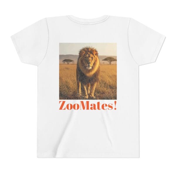 Youth Short Sleeve Tee - ZooMates! Large Lion Design - Image 6