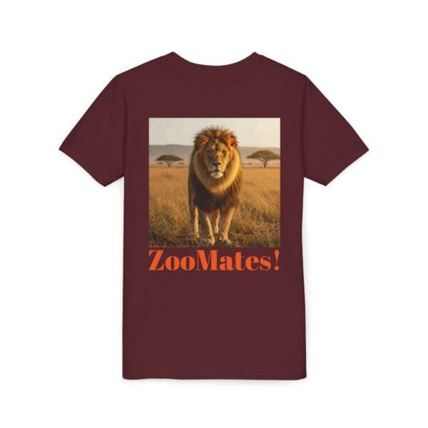 Youth Short Sleeve Tee - ZooMates! Large Lion Design - Image 36
